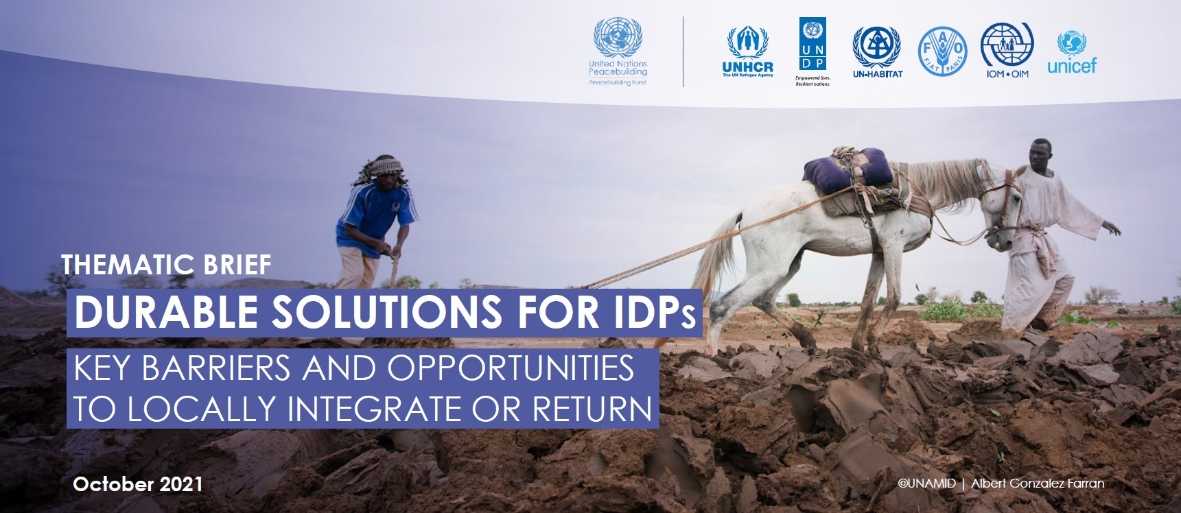 DURABLE SOLUTIONS FOR IDPs - KEY BARRIERS AND OPPORTUNITIES TO LOCALLY INTEGRATE OR RETURN