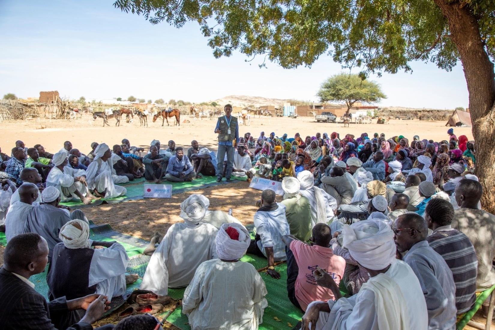Community information meeting on the project in Korma village, El Fasher Locality, North Darfur