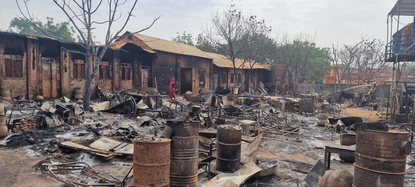 On April 27, 2023, the Al-Imam Al-Kadhim School in Al-Geneina City, West Darfur State, which had been serving as an Internally Displaced Persons (IDP) shelter, was burned to the ground amidst the ongoing crisis in Sudan.