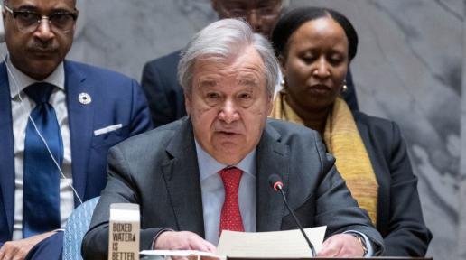 Secretary-General António Guterres addresses the Security Council meeting on Maintenance of international peace and security.